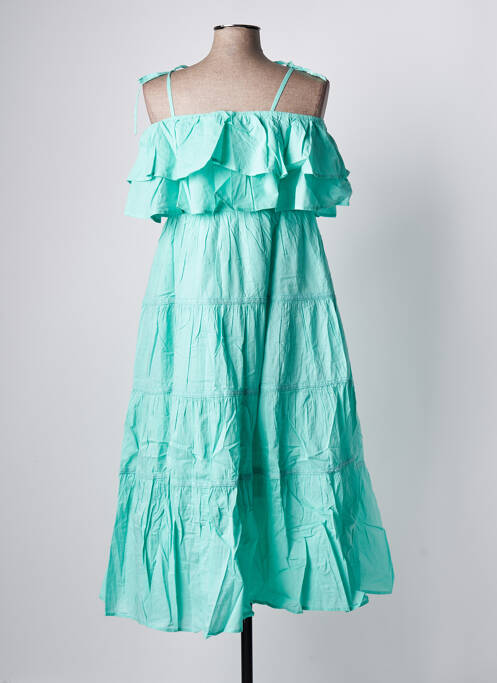 Robe longue manches bretelles ajustables fines bretelles bleu RHUM RAISIN femme