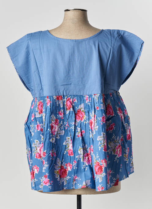 Blouse imprimé fleurs manches courtes bleu RHUM RAISIN femme