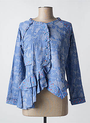 Veste casual col rond bleu RHUM RAISIN femme