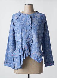 Veste casual col rond bleu RHUM RAISIN femme