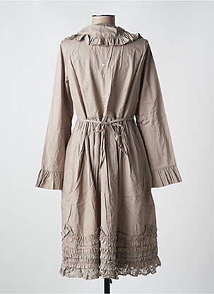 Robe mi-longue manches longues manches longues beige RHUM RAISIN femme