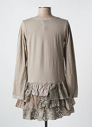 Robe courte coupe évasée manches longues beige RHUM RAISIN femme