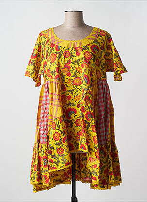 Tunique manches courtes col rond jaune RHUM RAISIN femme