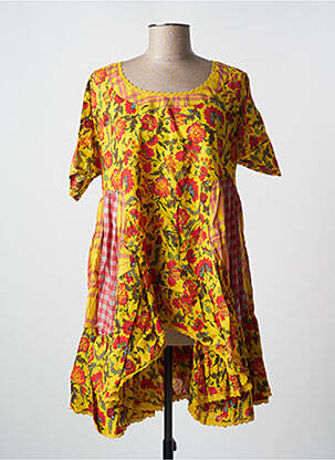 Tunique manches courtes col rond jaune RHUM RAISIN femme