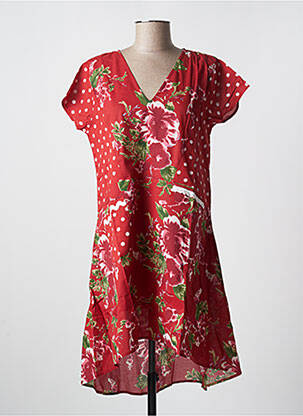 Tunique manches courtes coupe cintrée rouge RHUM RAISIN femme