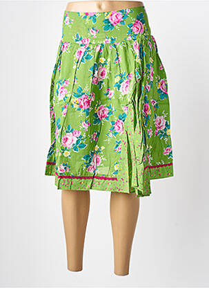 Jupe mi-longue coupe évasée vert RHUM RAISIN femme