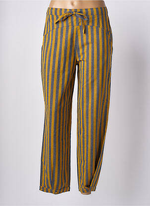 Pantalon droit tissage popeline taille normale jaune RHUM RAISIN femme