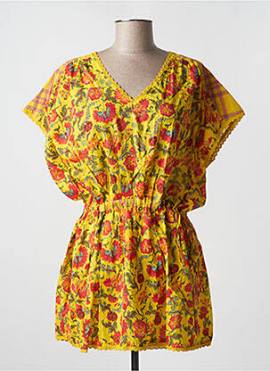 Tunique manches courtes coupe cintrée jaune RHUM RAISIN femme