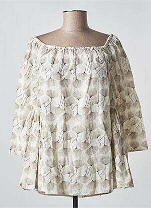 Blouse imprimé fleurs manches 3/4 beige RHUM RAISIN femme