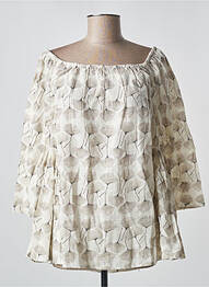 Blouse imprimé fleurs manches 3/4 beige RHUM RAISIN femme