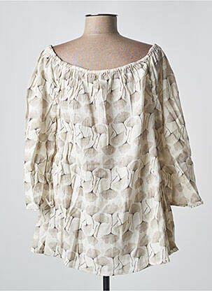 Blouse imprimé fleurs manches 3/4 beige RHUM RAISIN femme
