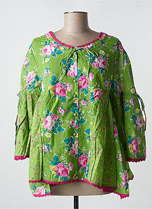 Chemisier imprimé fleurs manches 3/4 vert RHUM RAISIN femme