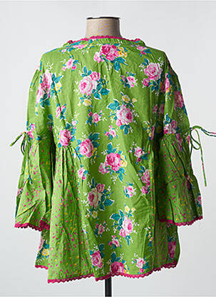 Chemisier imprimé fleurs manches 3/4 vert RHUM RAISIN femme