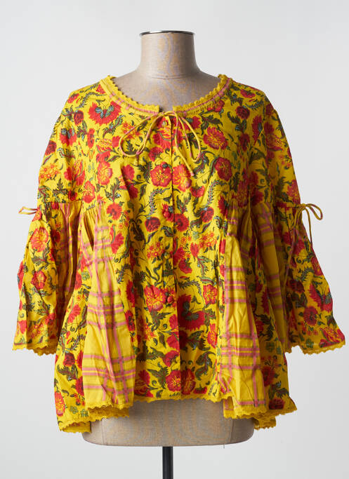 Chemisier imprimé fleurs manches 3/4 jaune RHUM RAISIN femme