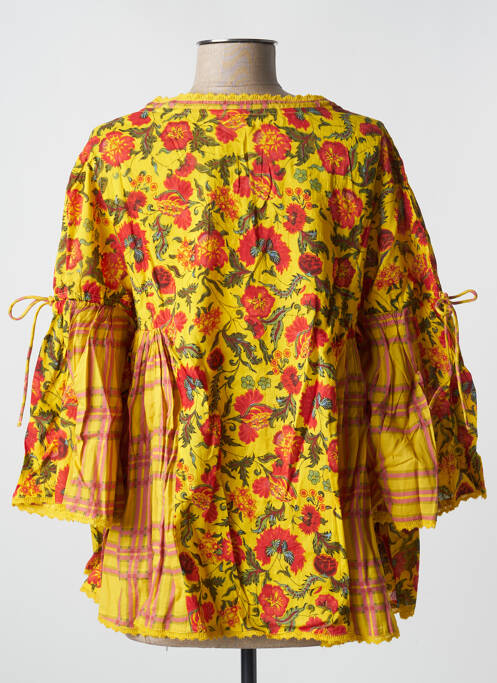 Chemisier imprimé fleurs manches 3/4 jaune RHUM RAISIN femme