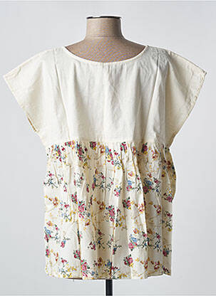 Blouse tissage popeline manches courtes beige RHUM RAISIN femme