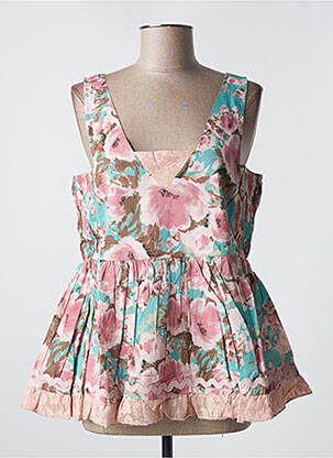 Top col carré sans manche rose RHUM RAISIN femme