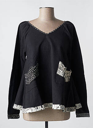 Blouse imprimé fleurs manches longues noir RHUM RAISIN femme