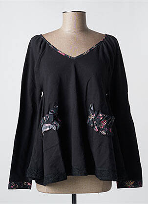 Blouse imprimé fleurs manches longues noir RHUM RAISIN femme