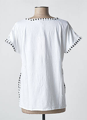 T-shirt col v manches courtes blanc RHUM RAISIN femme