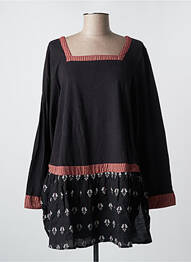 Tunique manches longues imprimé fantaisie noir RHUM RAISIN femme