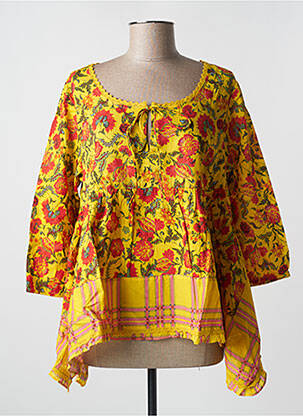 Blouse tissage popeline manches 3/4 jaune RHUM RAISIN femme