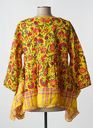 Blouse tissage popeline manches 3/4 jaune RHUM RAISIN femme