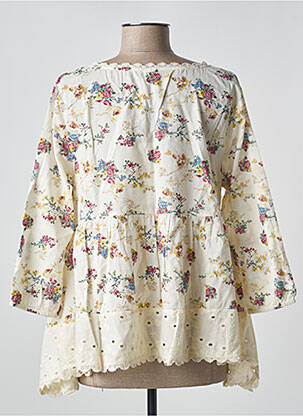 Blouse imprimé fleurs manches 3/4 beige RHUM RAISIN femme