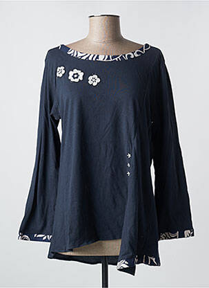 Tunique manches longues coupe asymétrique bleu RHUM RAISIN femme