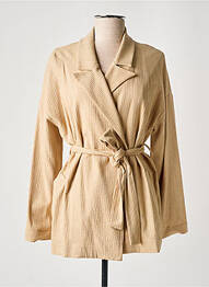 Veste casual col tailleur beige STUDIO PARISIEN femme
