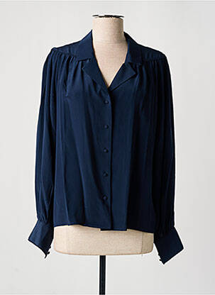 Chemisier coupe fluide manches longues bleu IDANO femme
