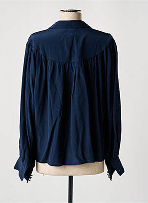 Chemisier coupe fluide manches longues bleu IDANO femme