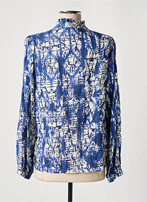 Chemisier coupe cintrée manches longues bleu MAMOUCHKA femme