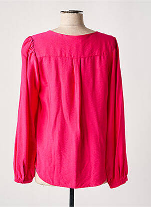 Chemisier tissage crêpe manches longues rose MAMOUCHKA femme