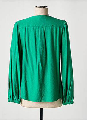 Chemisier tissage crêpe manches longues vert MAMOUCHKA femme