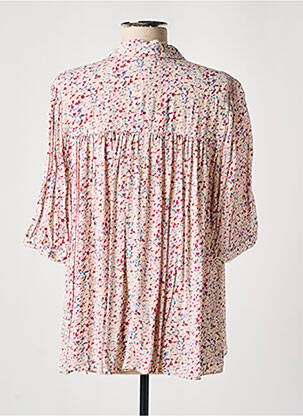 Chemisier tissage crêpe manches 3/4 rose IDANO femme