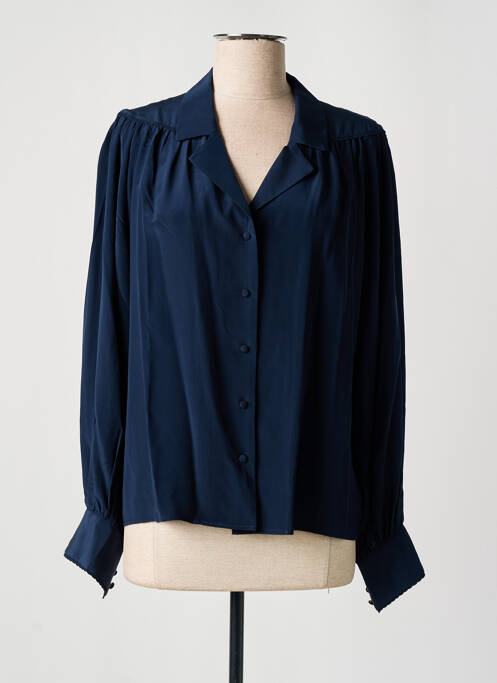 Chemisier coupe fluide manches longues bleu IDANO femme
