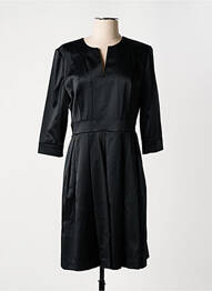 Robe mi-longue manches 3/4 manches 3/4 noir COTTONADE femme