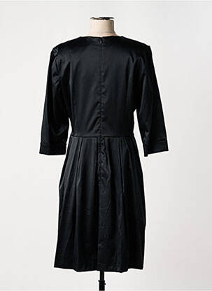 Robe mi-longue manches 3/4 manches 3/4 noir COTTONADE femme