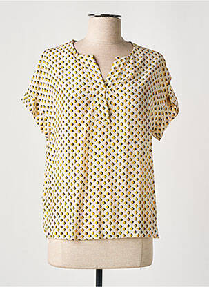 Blouse imprimé fantaisie manches courtes jaune GERARD DAREL femme