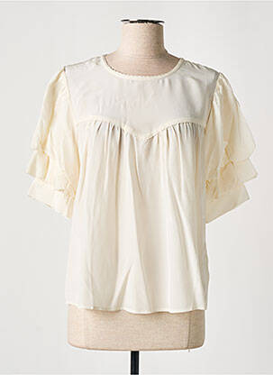 Blouse manches courtes manches courtes beige IDANO femme