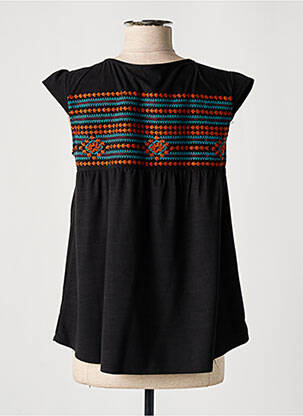 Top manches courtes manches courtes noir JAD femme