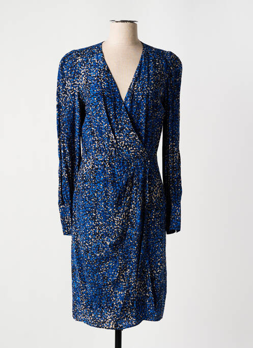 Robe mi-longue imprimé fantaisie manches longues bleu GERARD DAREL femme