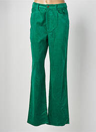 Pantalon flare stretch taille haute vert IDANO femme