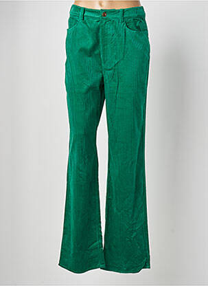 Pantalon flare stretch taille haute vert IDANO femme