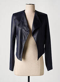 Veste simili cuir epaulette bleu MISS TIC femme