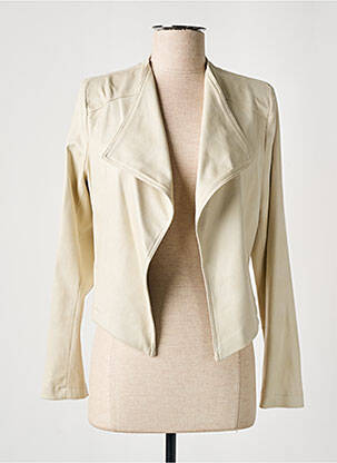 Veste simili cuir epaulette beige MISS TIC femme