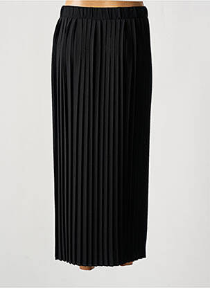 Jupe mi-longue taille haute noir COTTONADE femme