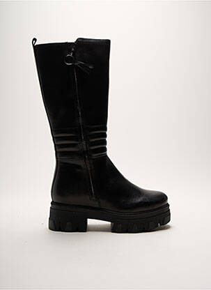 Bottes tissage satiné talon de 4 à 6cm noir MARCO TOZZI femme
