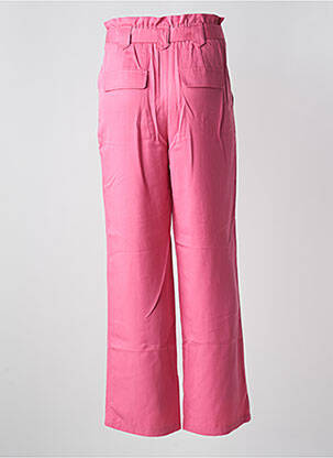 Pantalon large tissage popeline taille haute rose C'EST BEAU LA VIE femme